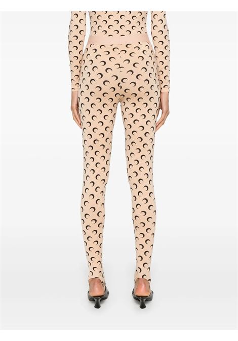 leggins moon printed jersey donna beige e neri MARINE SERRE | WPA111ACJER0001TA10